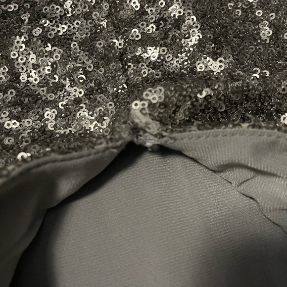 Sequined ‘Ryan’ Cutout Tea-Length Dress in Silver - Picture 8 of 14